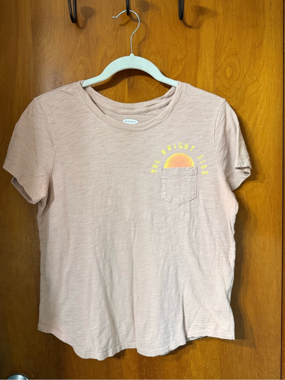 Old Navy Blush Crewneck Tee with Pocket Detail